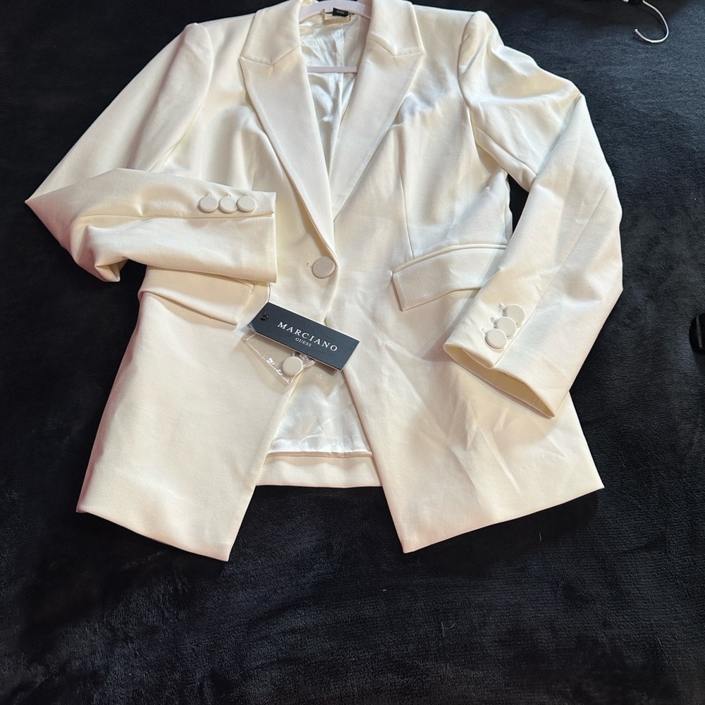 Marciano Cream Single-Button Blazer